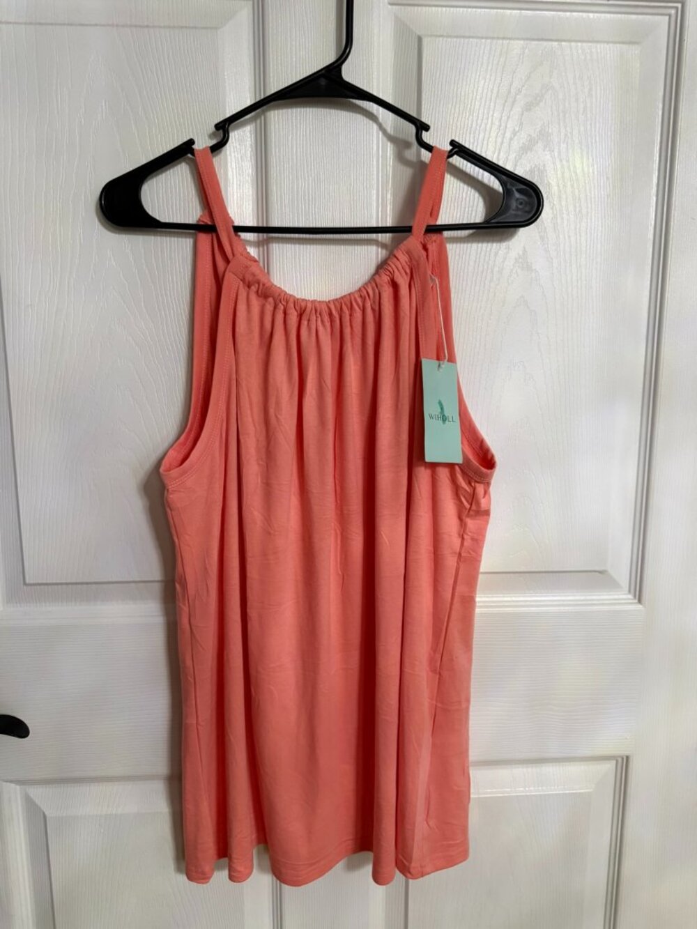 Wiholl Pleated Front Halter Tank Top